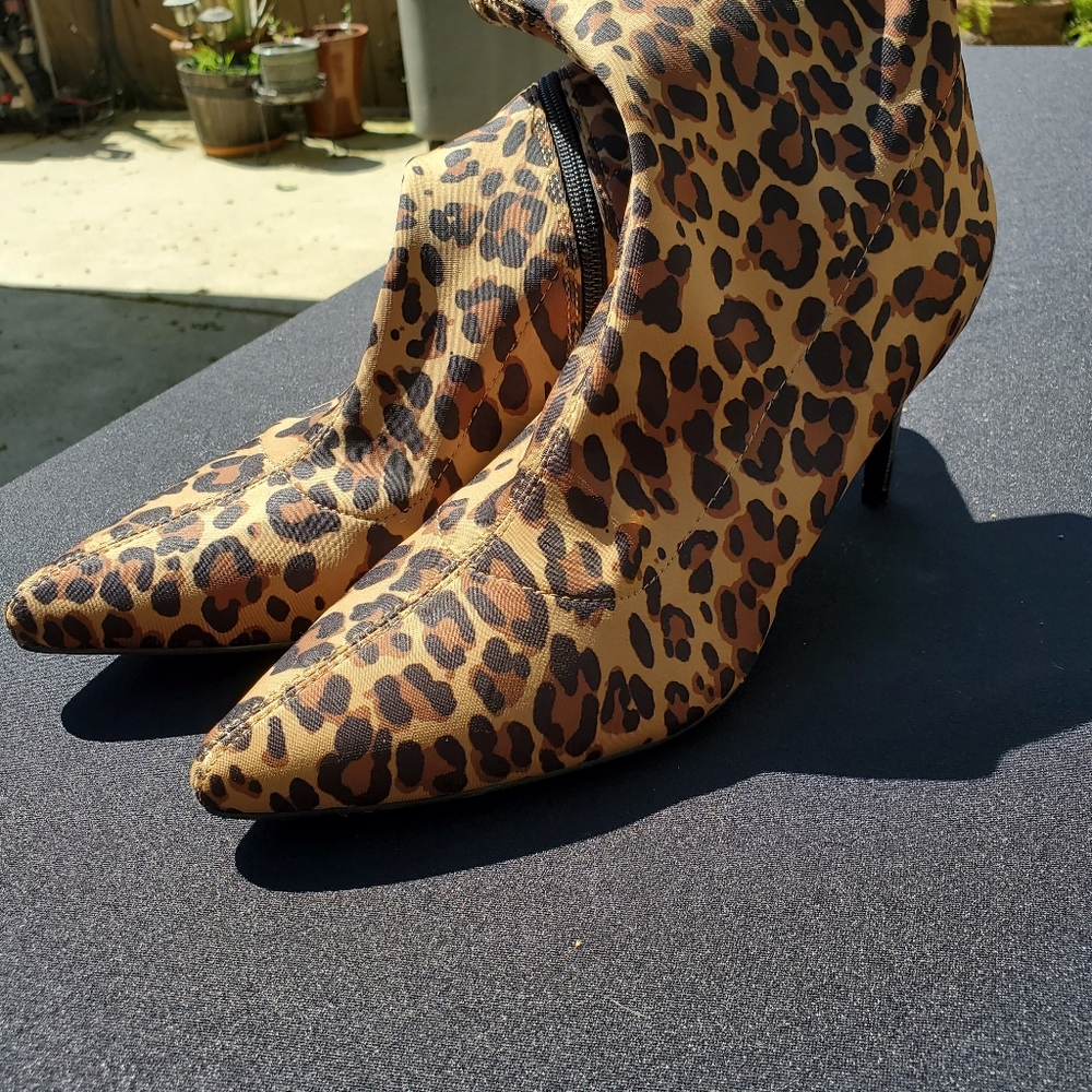 Leopard Print Heeled Booties